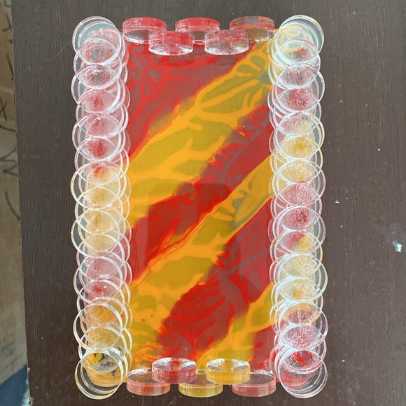 Hand painted polycarbon plastic tray - Picture 2 of 5